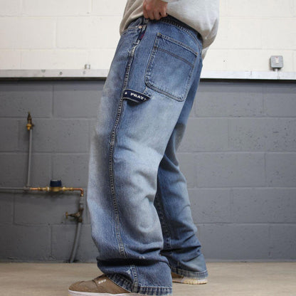 90s baggy Phat Farm carpenter jeans W36L33 loose blue denim y2k skate style hip hop pants