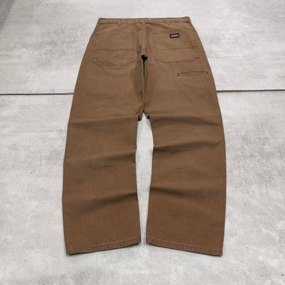 Baggy Dickies carpenter jeans W32L30 90s skate style brown thick canvas cargos