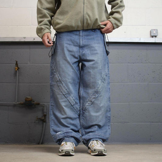 Djaunt baggy jeans W38L34 loose wide leg blue denim y2k style skater pants casual wear autumn