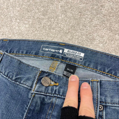 00s Carhartt jeans blue denim W36L30 Y2k skater style straight leg 5 pocket work pants workwear