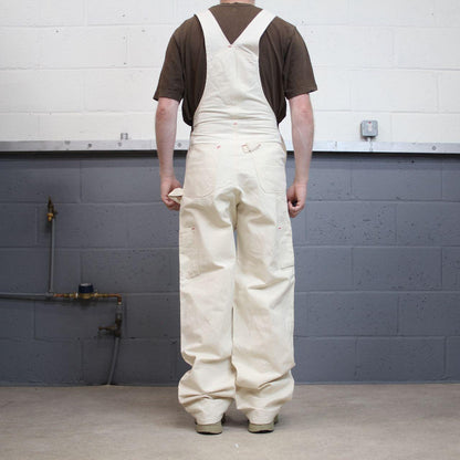 Vintage Carhartt dungarees white painter overalls Bib & brace utility workwear farmer