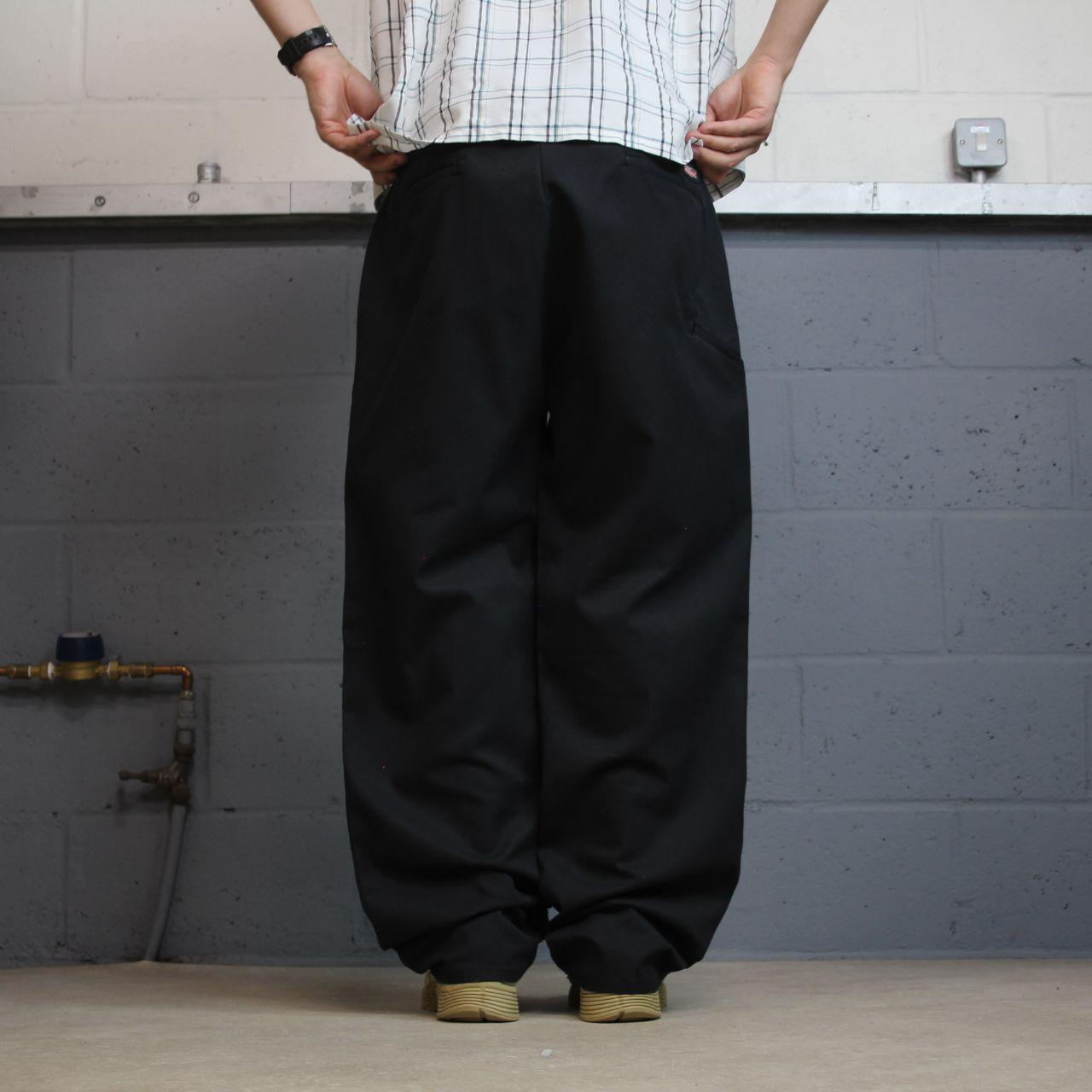 Dickies baggy double knee pants black W38L32 Loose fit chino skate work trousers