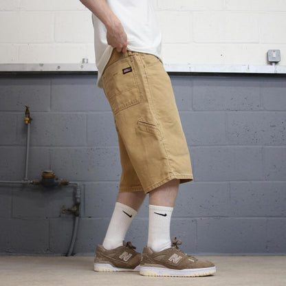 Mens Baggy Tan Dickies carpenter shorts W36 loose canvas skater style jorts