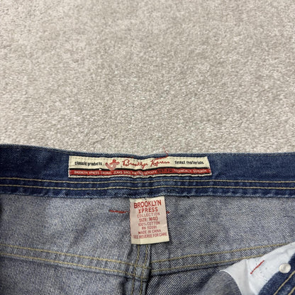 Brooklyn Xpress baggy denim shorts y2k carpenter blue Long wide leg summer skater jorts