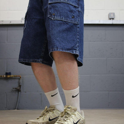 Wrangler denim cargo shorts workwear blue Baggy cargo Y2K jorts summer festival