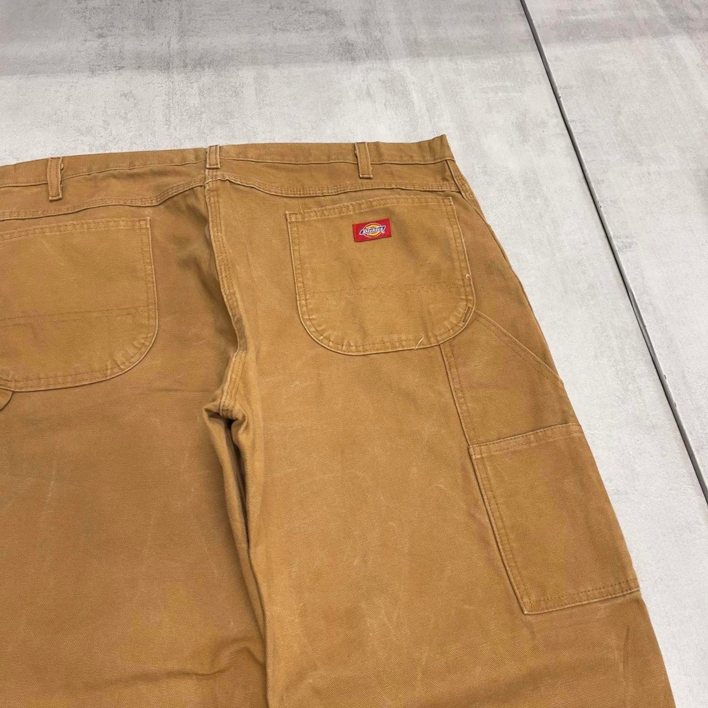 Baggy Dickies carpenter jeans W40L30 tan brown wide leg 90s style canvas cargos