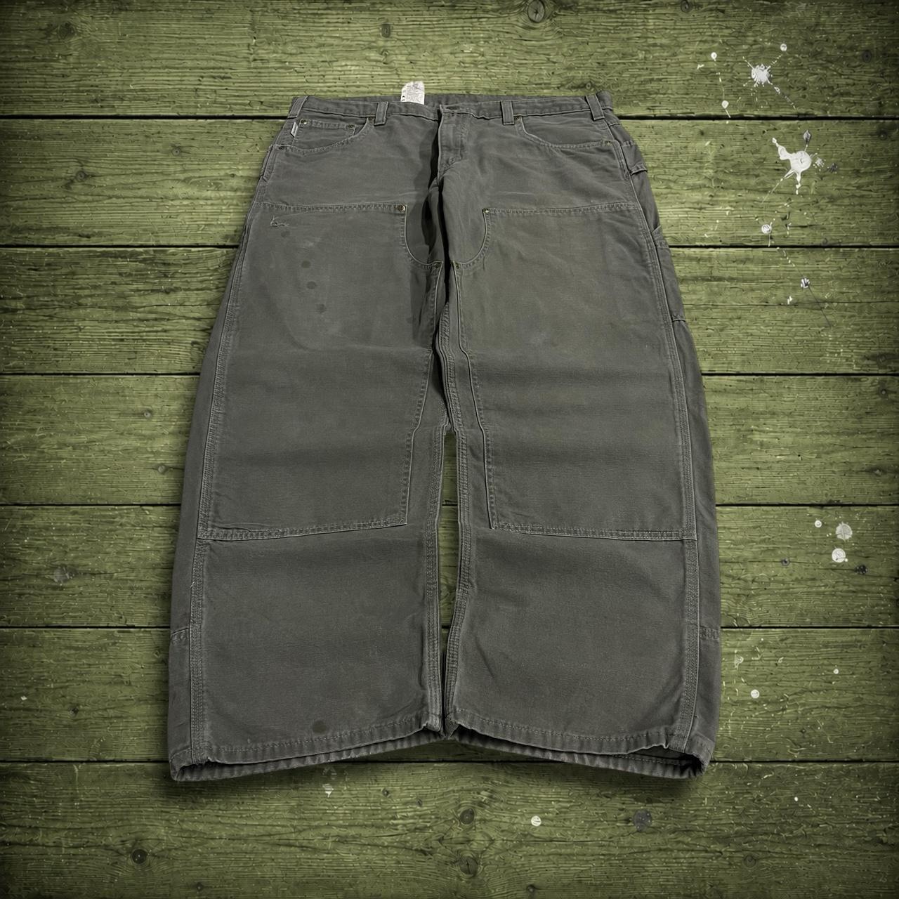 Carhartt double knee carpenter jeans Y2K green Loose fit baggy cargo utility pants wide leg