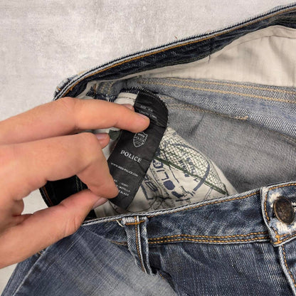 Blue Police jorts W38