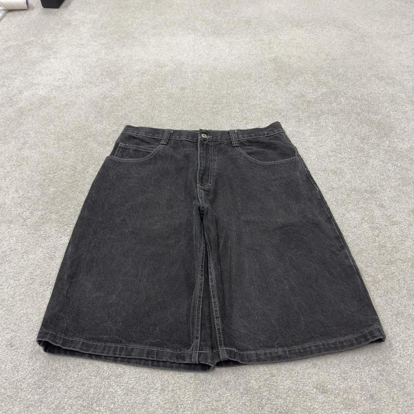 Baggy Southpole denim shorts y2k black Streetwear skater style brand surf jorts