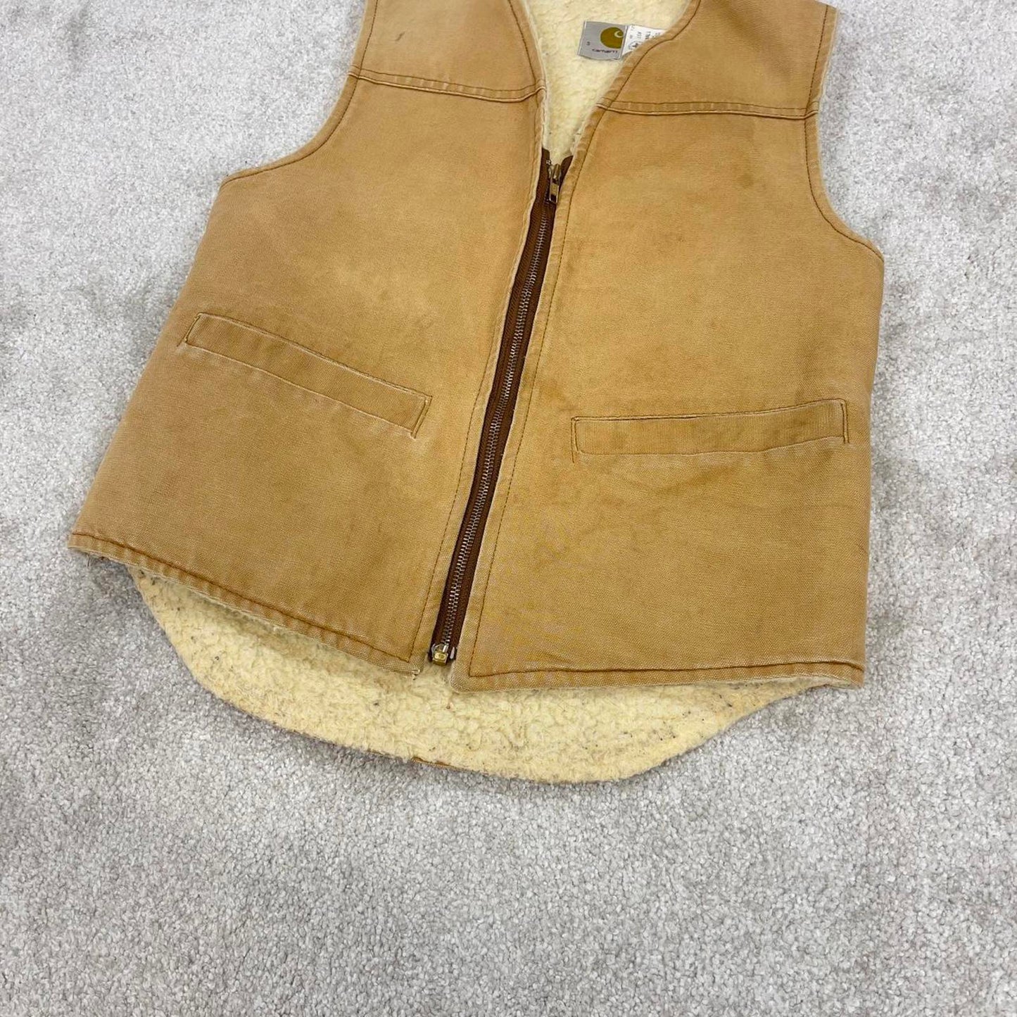Tan vintage 1985 Carhartt Gilet XS