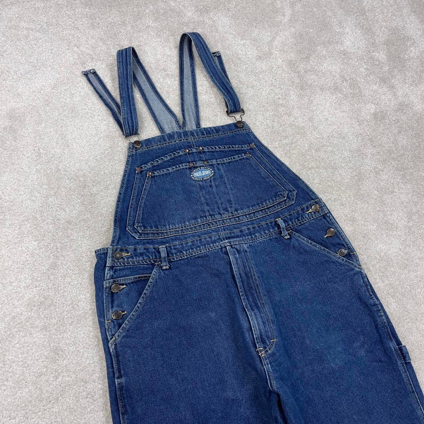 Vintage dungarees W38L34 Paco Jeans blue mens denim overalls