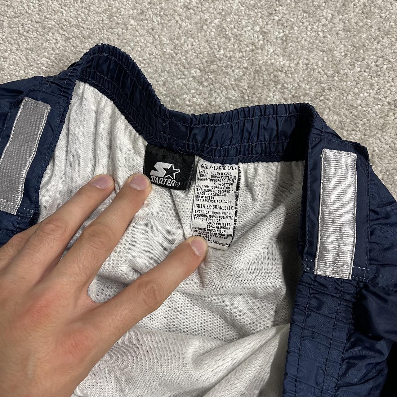 Vintage Starter baggy tracksuit bottoms cargo navy Wide leg lined adjustable elasticated waist
