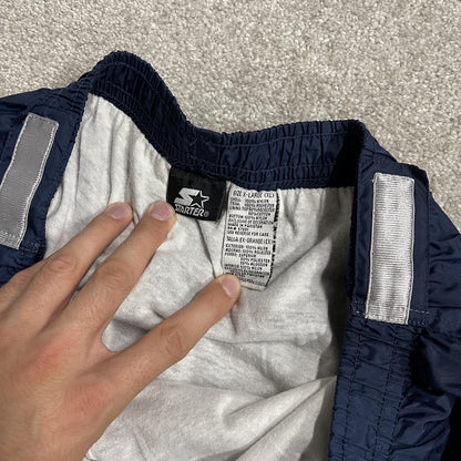 Vintage Starter baggy tracksuit bottoms cargo navy Wide leg lined adjustable elasticated waist
