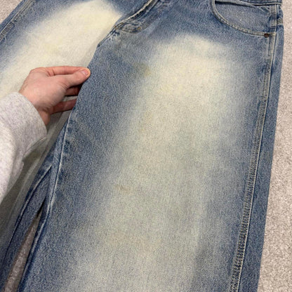 Vintage y2k baggy skate jeans wide leg blue Loose fit Jordan Craig skater style denim pants