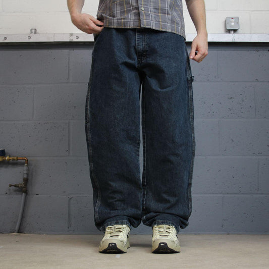 Wrangler carpenter jeans y2k blue loose leg denim Loose leg skater 2000s style cargo pants