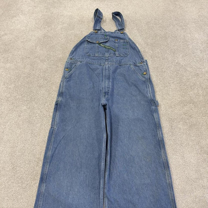 Vintage dungarees denim overalls blue Key workwear bib & brace utility