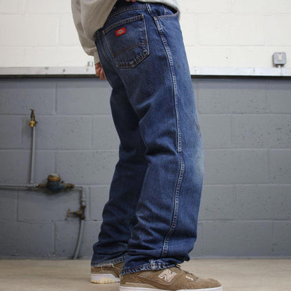 Vintage Dickies jeans loose y2k W34L32 blue denim 90s skater style 5 pocket pants