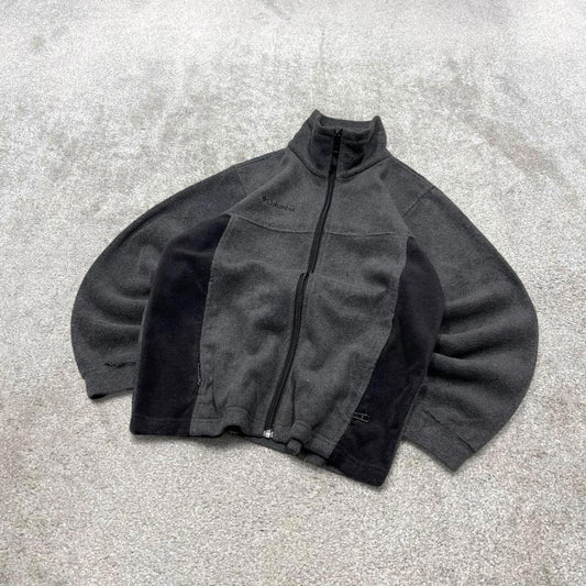 Grey Columbia technical fleece Medium women's y2k style full zip up autumn