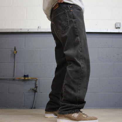 Vintage y2k Levis 505 jeans black Casual style 5 pocket loose straight leg denim pants