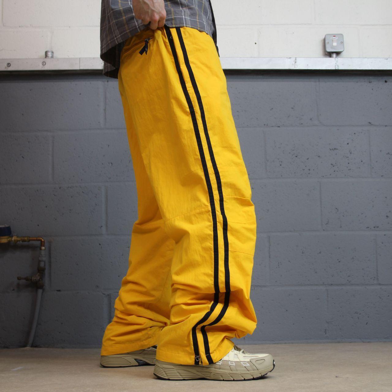 Y2K Nautica loose leg tracksuit bottoms yellow L Mesh lining drawstring and elasticated waist
