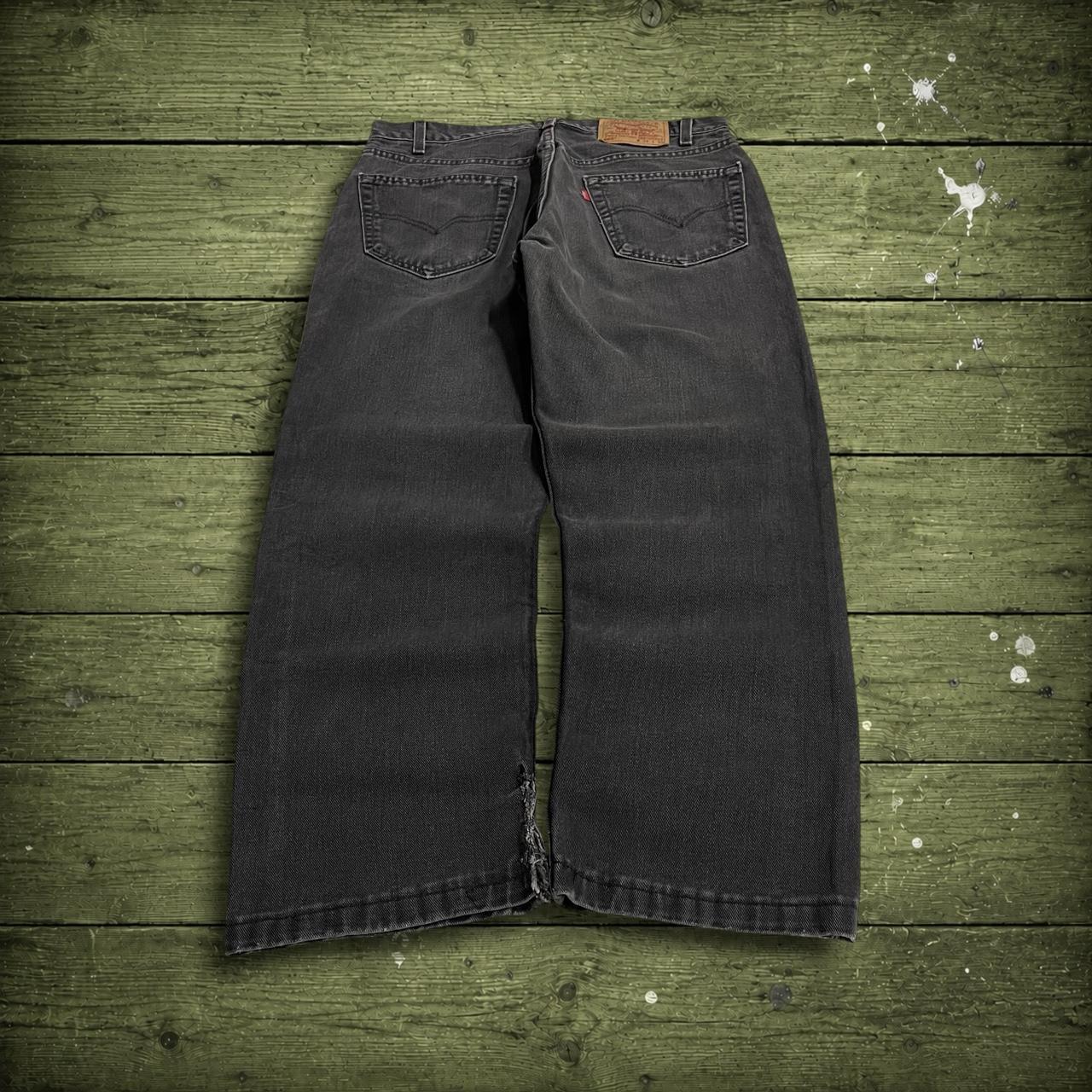 Levi's 505 straight fit jeans y2k faded black Regular straight leg denim pants red tab logo