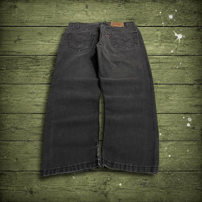 Levi's 505 straight fit jeans y2k faded black Regular straight leg denim pants red tab logo