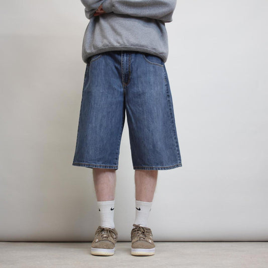 Baggy Ecko Unltd shorts W34 loose denim skater style shorts stitch detailing