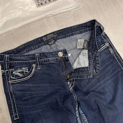 Silver embroidered jeans W33L30