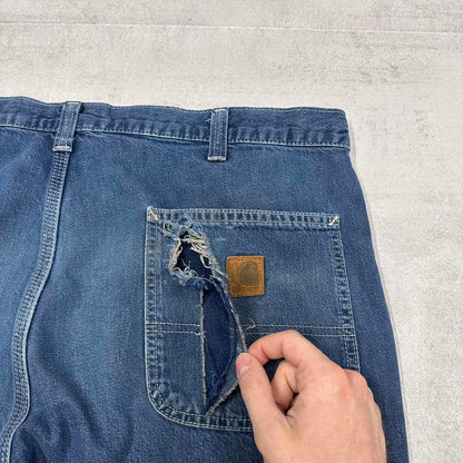 Vintage baggy Carhartt carpenter jeans W38L34 90s style wide leg denim