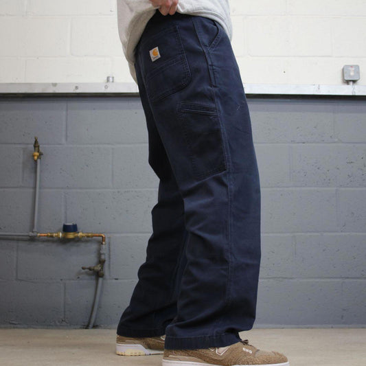 Y2K Carhartt carpenter jeans navy Relaxed fit canvasy skate style workwear cargo pants