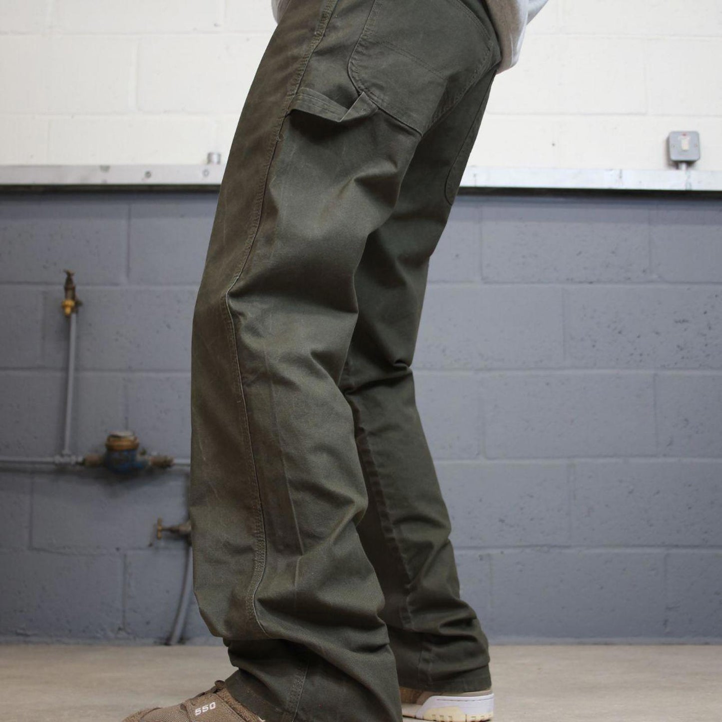 Loose Dickies carpenter jeans W34L34 90s skate style green canvasy cargos