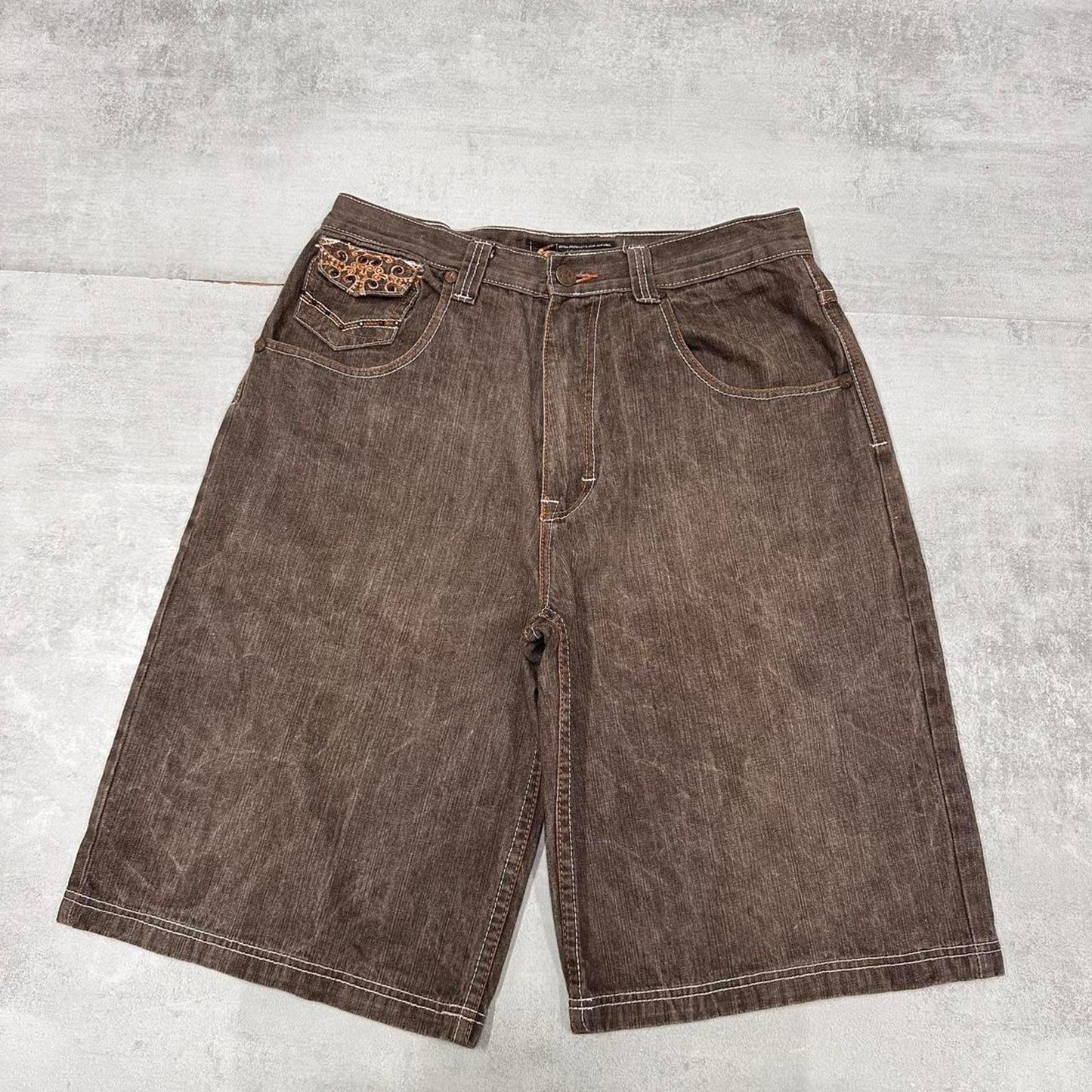 Mens Baggy Knockout Jeans shorts W33