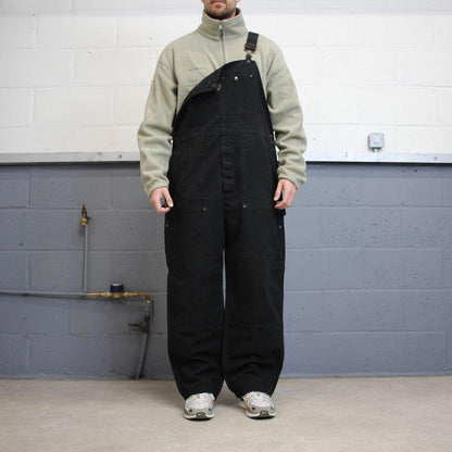 Vintage 90s Dakota dungarees overalls XL black canvas mens loose bib and brace workwear