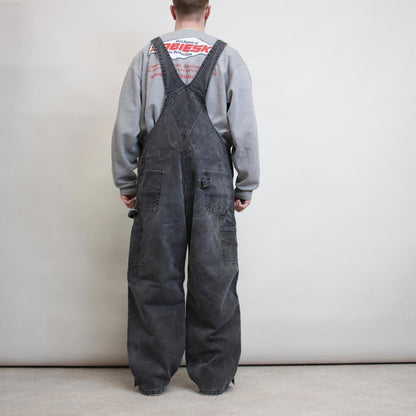 Mens Black  Carhartt overalls W40 L28 baggy canvas 90s style carpenter dungarees