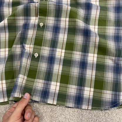 North Face checkered short sleeve shirt green TNF Festival style surf check shirt