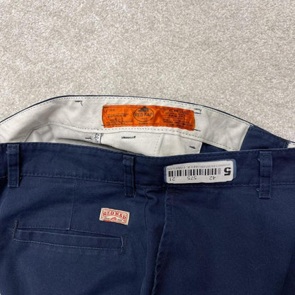 Loose vintage work pants faded navy Red Kap twill chino skate style trousers hi vi's detail