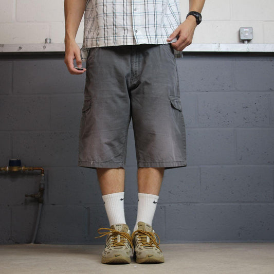 Y2K cargo shorts loose leg grey S.Oliver utility shorts summer festival