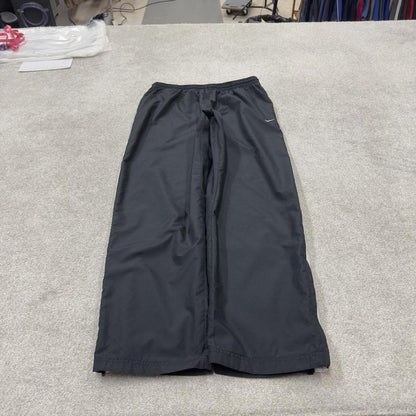 Baggy Nike tracksuit bottoms black Wide leg mesh lined embroidered side stripe track pants
