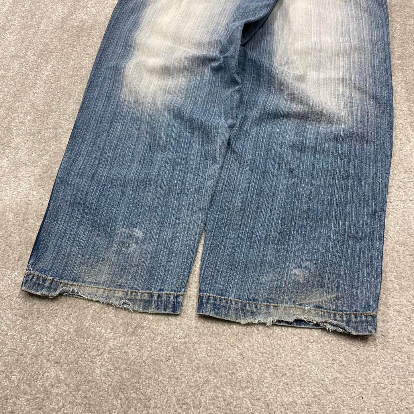 Y2K baggy embroidered jeans wide leg blue Knobetta loose fit denim skater style pants