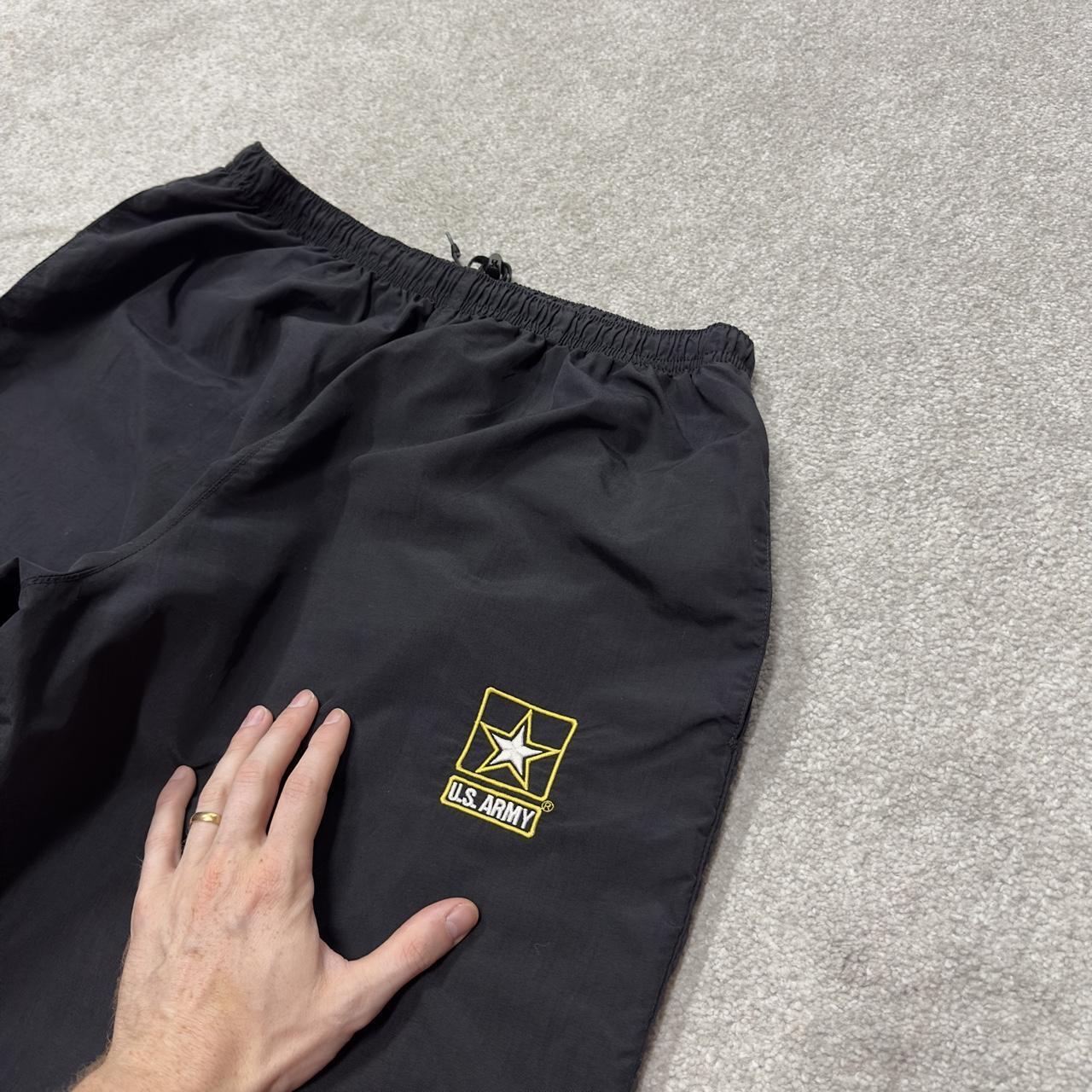 US Army tracksuit bottoms loose black L Loose leg track pants embroidered logo