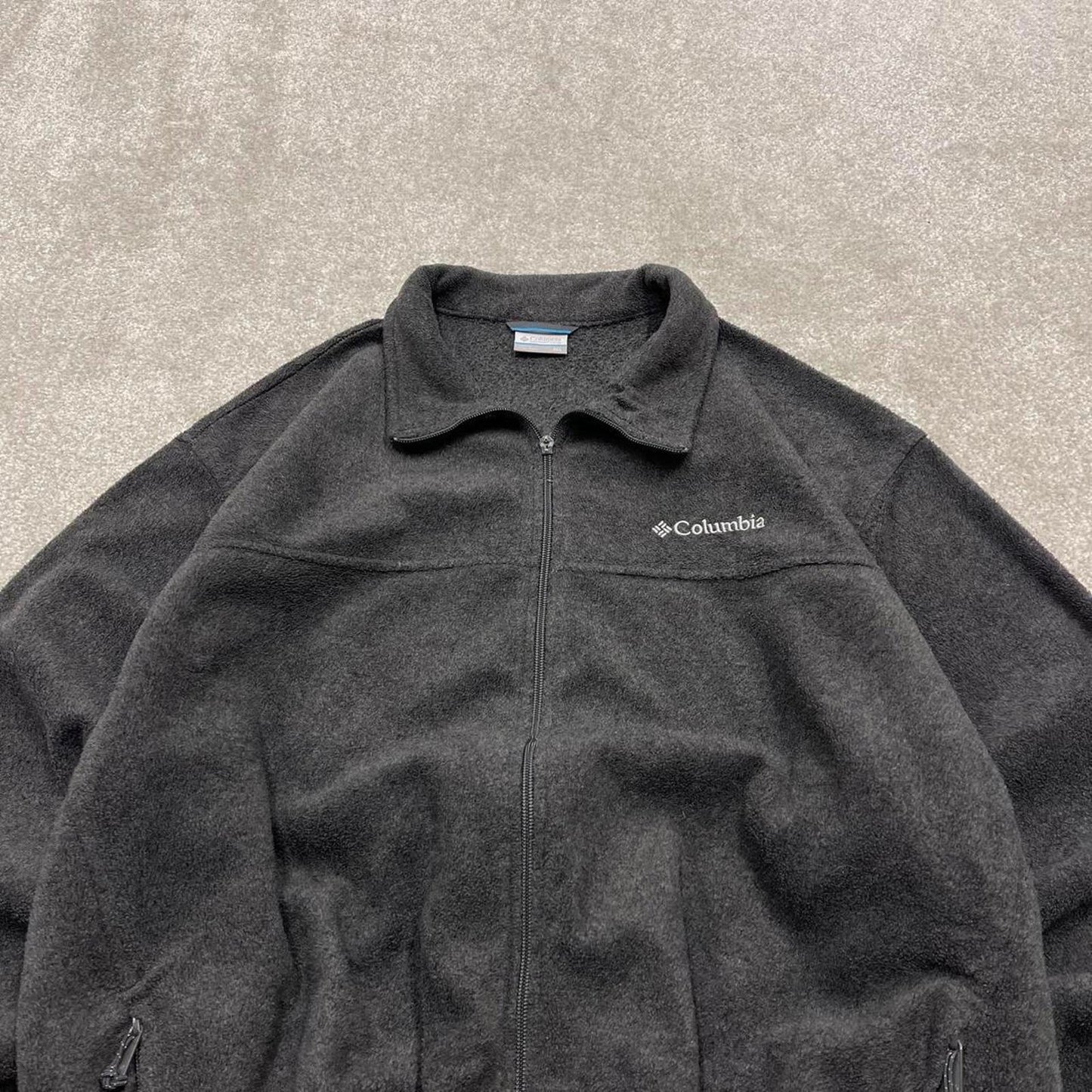 00s Columbia technical fleece XXL men's grey full zip up y2k style autumn adjustable waist