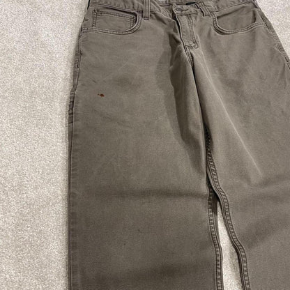 Carhartt cargo jeans canvas work pants grey Relaxed fit workwear utility pants patch logo