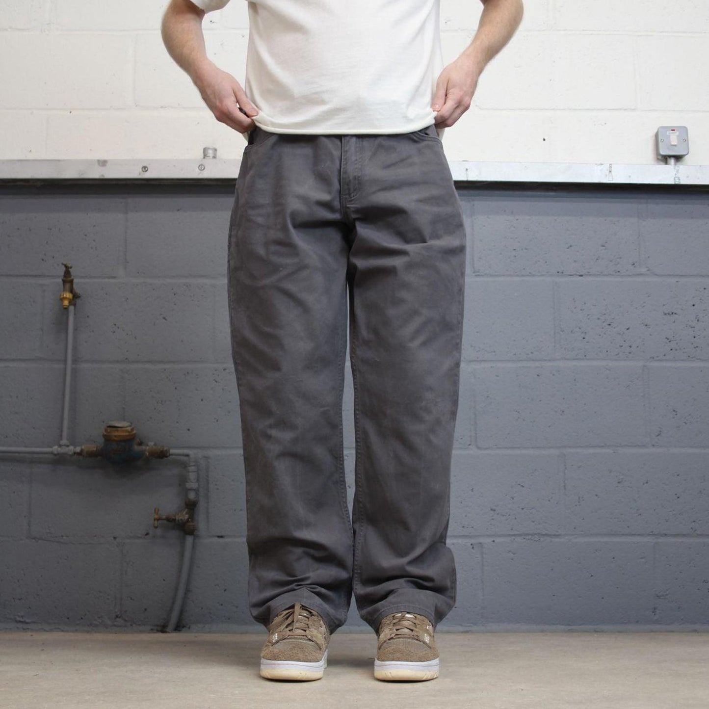 Carhartt carpenter pants W36L32 90s style skater canvasy loose Grey cargos