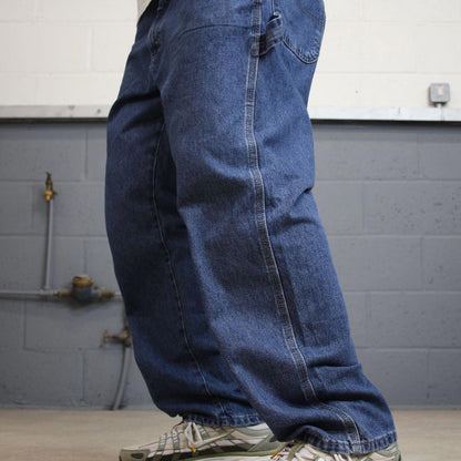 Blue Wrangler carpenter jeans W38L30 loose cargo skater style jeans