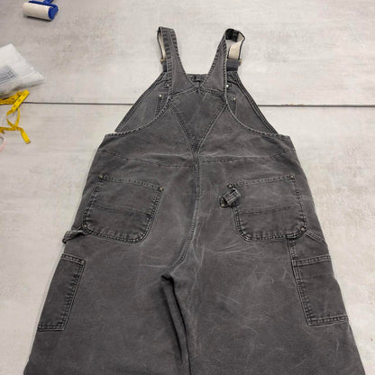 Mens Black  Carhartt overalls W40 L28 baggy canvas 90s style carpenter dungarees