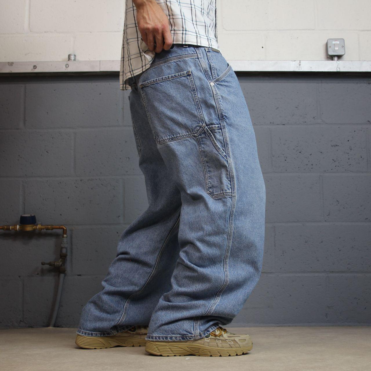 Calvin Klein baggy denim carpenter jeans y2k W38L30 blue Wide leg workwear skater style cargos