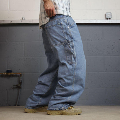 Calvin Klein baggy denim carpenter jeans y2k W38L30 blue Wide leg workwear skater style cargos