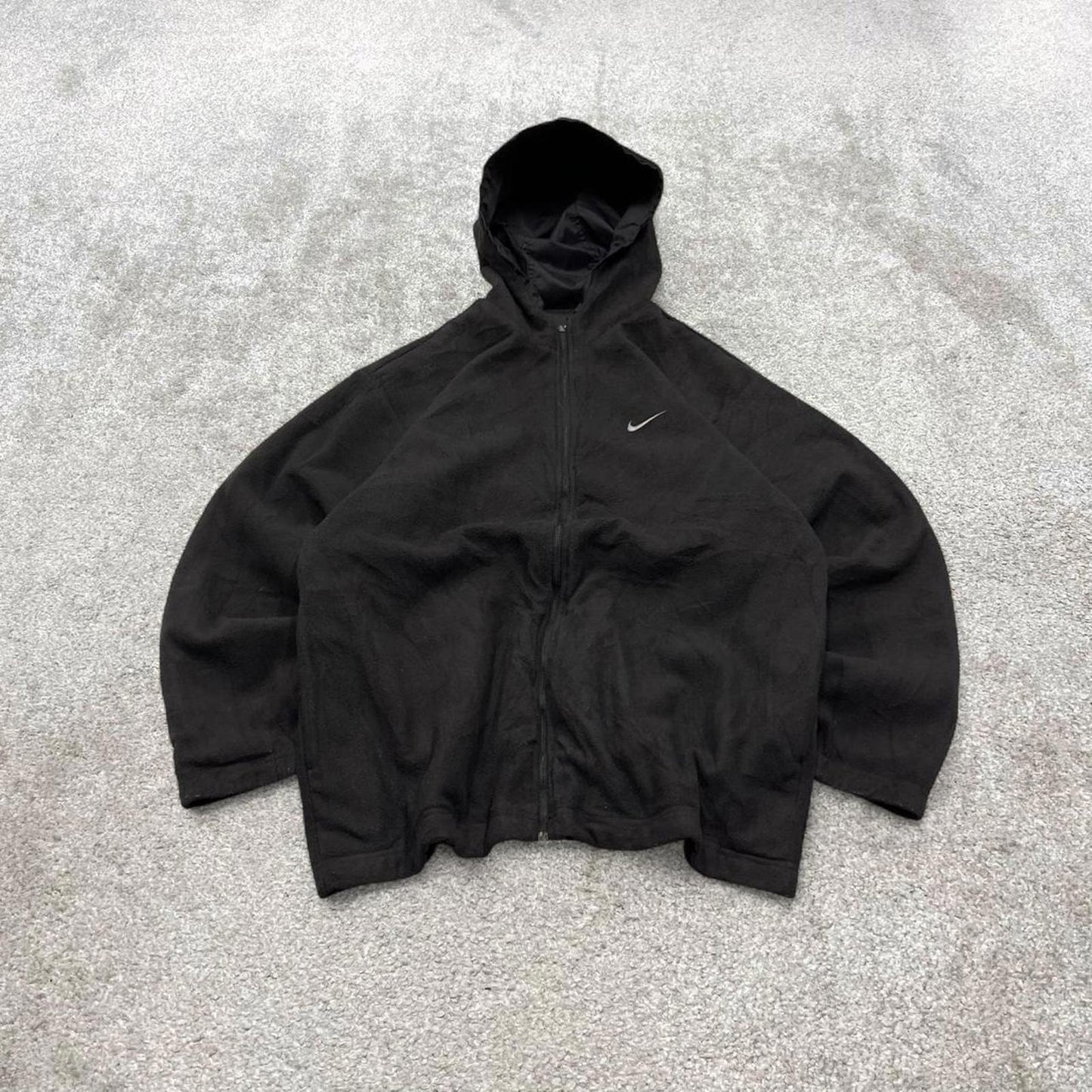 Vintage y2k Nike technical reversible windbreaker jacket black Fleece embroidered swoosh hooded coat