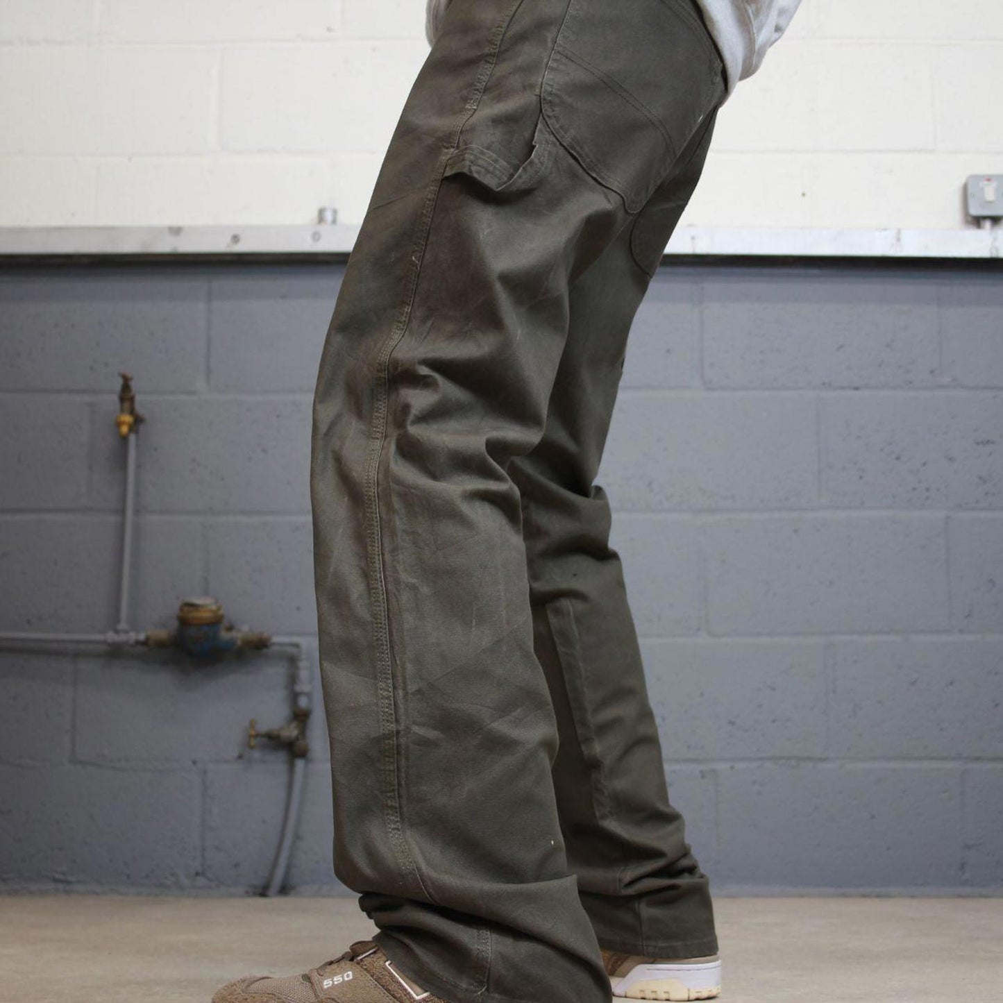 Green Dickies carpenter jeans W34L34 loose 90s skate style canvas cargos utility American workwear