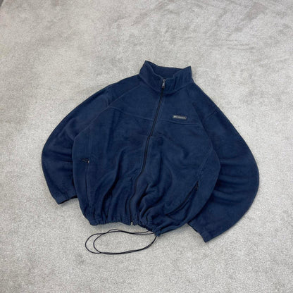 Navy Columbia technical full zip fleece 4XL y2k style autumn adjustable waist